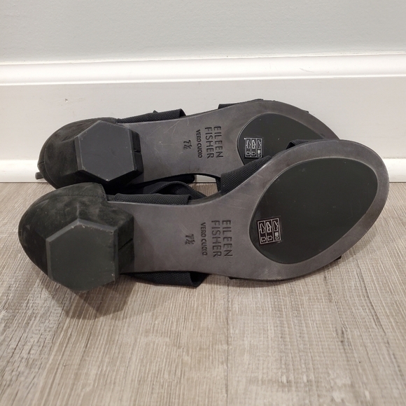 NEW Eileen FisherJoy Knotted Black Zip Sandals - Picture 5 of 5